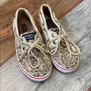 Sperry Top Slider size 10 sequin cheetah